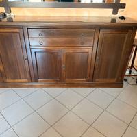 MOBILE CREDENZA COLOR NOCE E SPECCHIO CON TELAIO