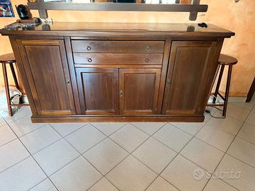 MOBILE CREDENZA COLOR NOCE E SPECCHIO CON TELAIO