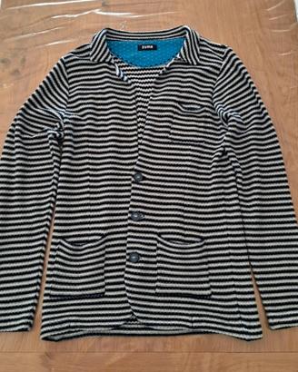 giacca uomo a strisce blu e bianche in cotone