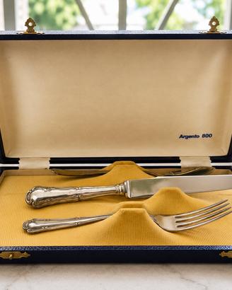 Set posate Argento 800 nuove con cofanetto
