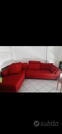  Divano angolare rosso bordeaux