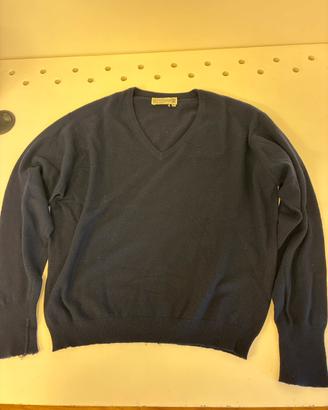 Maglione 100% Cashmere The Scotch House Blu, a V
