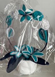 Composizione di Fiori all’uncinetto artiginale