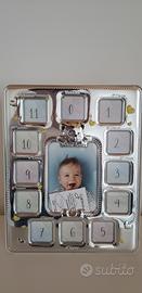 Cornice foto neonato 12 mesi in argento - Tutto per i bambini In