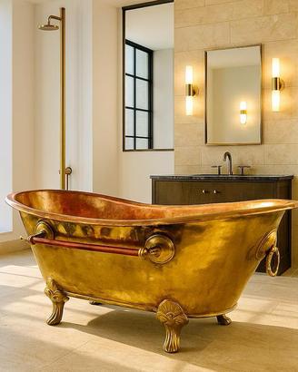 bagno in ottone realizzata a mano 170 cm