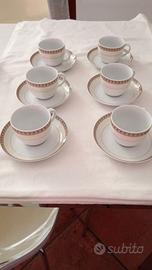 Set di 6 tazze da the con piattini e bricco latte