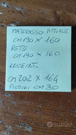 Rete matrimoniale con materasso 