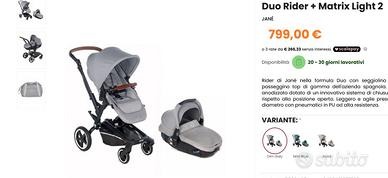 Passeggino Duo - navicella trasformabile in ovetto
