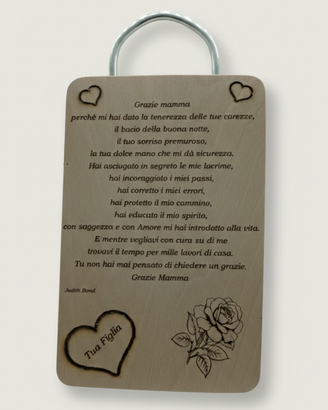 Festa della Mamma, Tagliere con Dedica.
