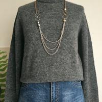 Dolcevita in mohair e lana grigio antracite tg U