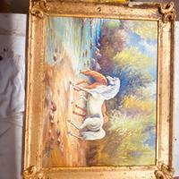 Quadeo in legno a foglia doro Cavalli selvaggi Han