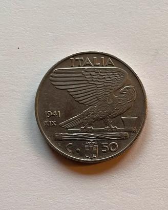 N.1 moneta 50 centesimi anno 1941
