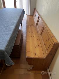 Panca contenitore in legno massiccio -lunghezza 3m