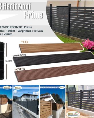 Doga listone WPC recinto steccato legno composito