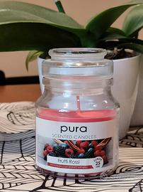 Candela in giara in vetro, frutti rossi, 25 ore