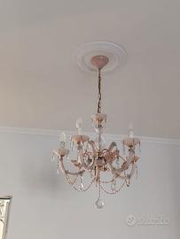 Coppia di lampadari in vetro austriaco e cristallo