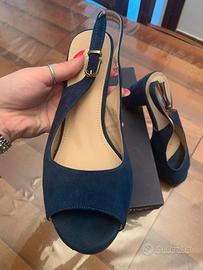 Sandali decollete blu avio