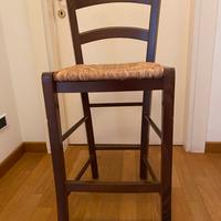 Sgabello impagliato tinta noce