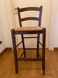 Sgabello impagliato tinta noce