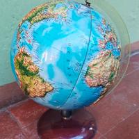 MAPPAMONDO CON RILIEVI DESIGN EPOCA FISICA SCUOLA