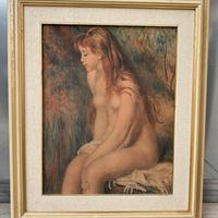 Quadro con cornice nudo di donna stampa