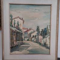 scorcio di paese dipinto 