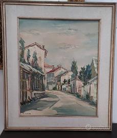 scorcio di paese dipinto 