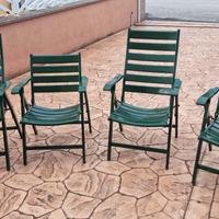 4 sedie da giardino in metallo pieghevoli