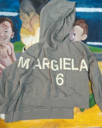 mm6 maison margiela logo embroidery hoodie