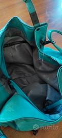borsa in ecopelle color turchese 