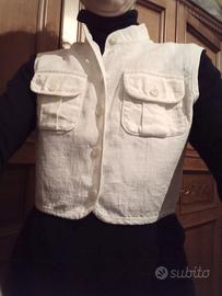top lino bianco Stefanel  tg s