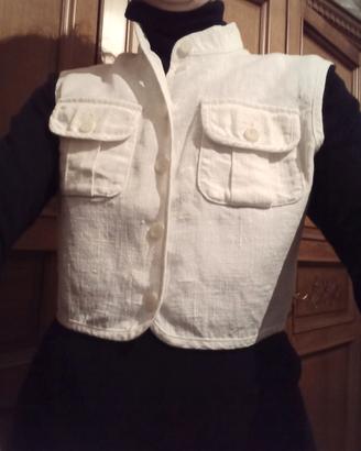 top lino bianco Stefanel  tg s