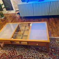 tavolino da soggiorno legno e vetro