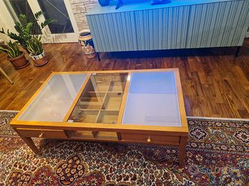 tavolino da soggiorno legno e vetro