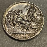 Moneta 2 Lire Regno d’italia ”Quadrica Briosa”