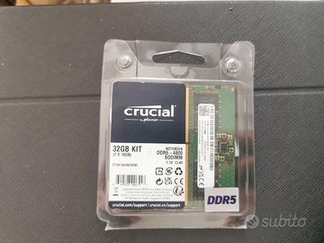 RAM NOTEBOOK CRUCIAL SODIMM 16GB 4800MHz DDR5