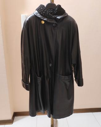 Cappotto donna vintage in vera pelle 