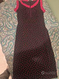 Vestito nero a pois fucsia taglia M viscosa