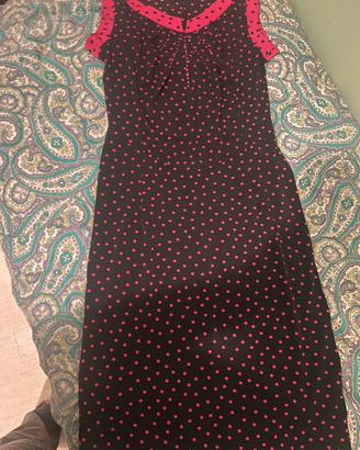 Vestito nero a pois fucsia taglia M viscosa