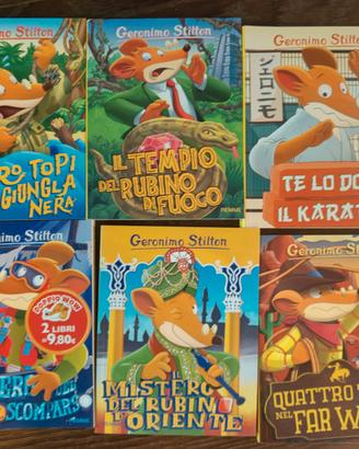 10 libri Geronimo Stilton dorso giallo