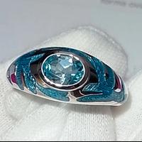 anello argento 925 topazio blu 