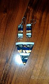 Orecchini e ciondolo Murano