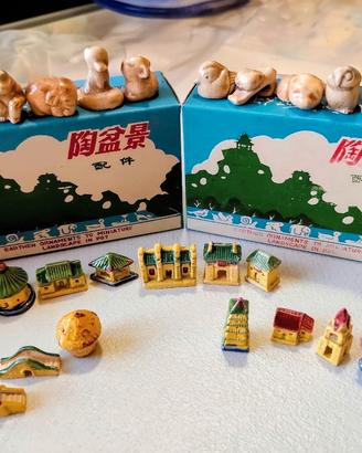Ornamenti in ceramica per bonsai vintage 