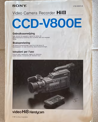Manuale videocamera Sony CCD-V800E Hi8