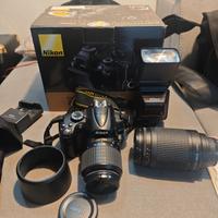 Nikon D5000 18-55 VR kit + Obbiettivo + Flash 