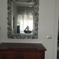 specchio vecchia cornice laccato grigio