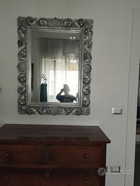 specchio vecchia cornice laccato grigio