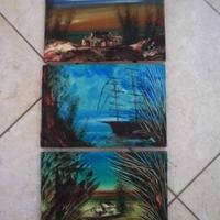 Tre quadri con paesaggi