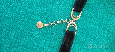 cintura vintage nera in camoscio 