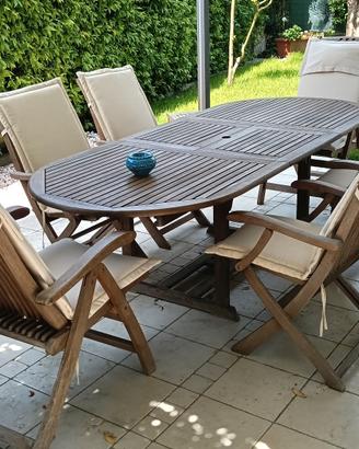 TAVOLO DA GIARDINO ALLUNGABILE IN LEGNO